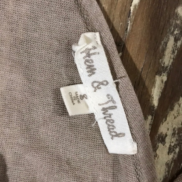 HEM & THREAD tan tank tee shirt dress macrame sz 8 - Picture 4 of 8